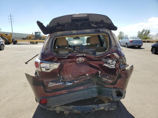 5TDJKRFH2FS177560 - 2015 TOYOTA HIGHLANDER XLE MAROON photo 6
