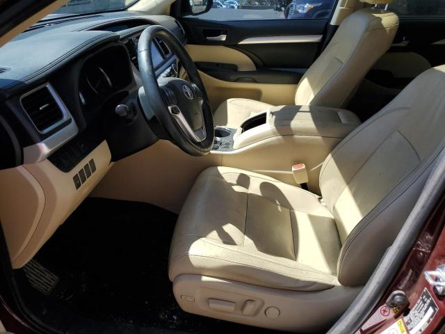 5TDJKRFH2FS177560 - 2015 TOYOTA HIGHLANDER XLE MAROON photo 7