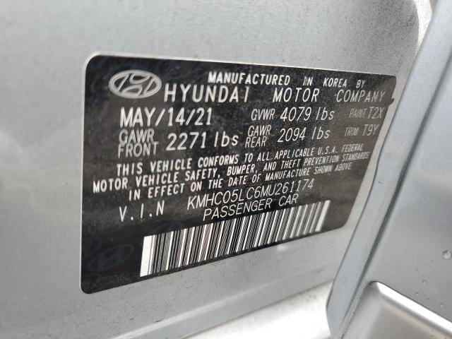 KMHC05LC6MU261174 - 2021 HYUNDAI IONIQ LIMITED SILVER photo 12