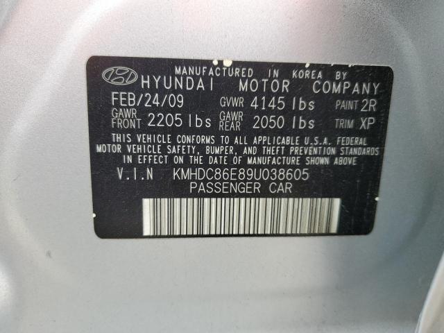 KMHDC86E89U038605 - 2009 HYUNDAI ELANTRA TO SILVER photo 12