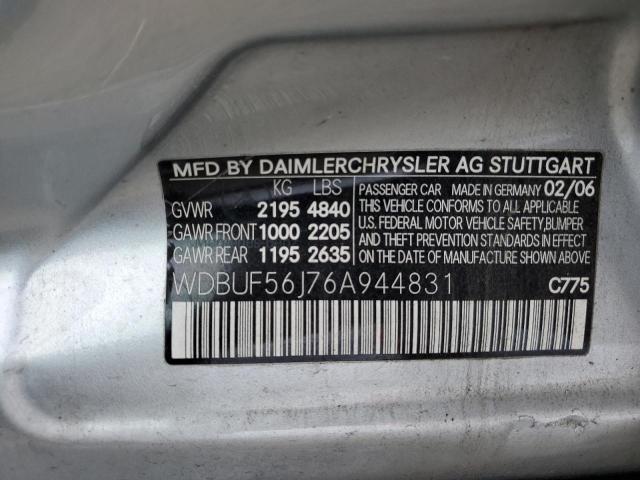 WDBUF56J76A944831 - 2006 MERCEDES-BENZ E 350 SILVER photo 12