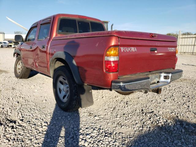 5TEGN92N32Z024969 - 2002 TOYOTA TACOMA DOUBLE CAB PRERUNNER BURGUNDY photo 2