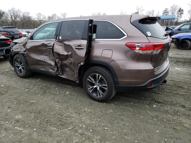 5TDZZRFH6KS352482 - 2019 TOYOTA HIGHLANDER LE BROWN photo 2