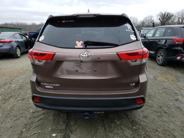 5TDZZRFH6KS352482 - 2019 TOYOTA HIGHLANDER LE BROWN photo 6