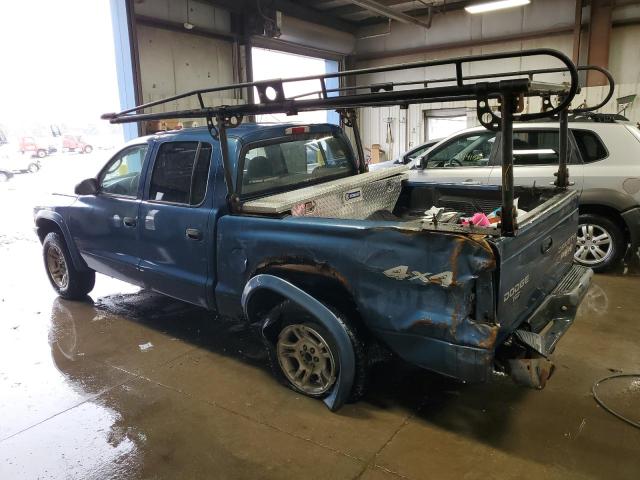 1D7HG38NX4S536230 - 2004 DODGE DAKOTA QUAD SPORT BLUE photo 2