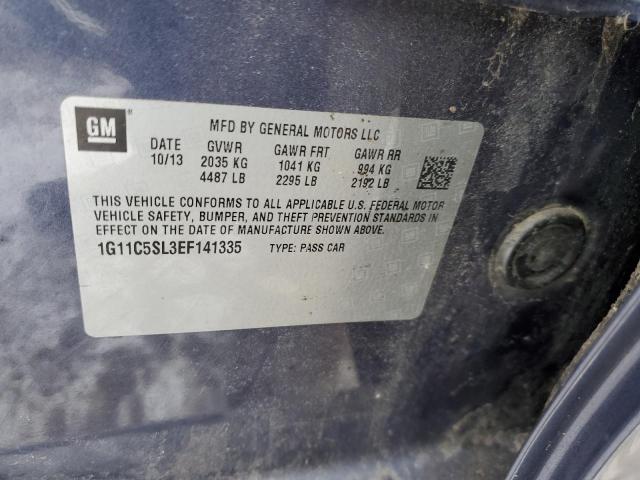 1G11C5SL3EF141335 - 2014 CHEVROLET MALIBU 1LT BLUE photo 12