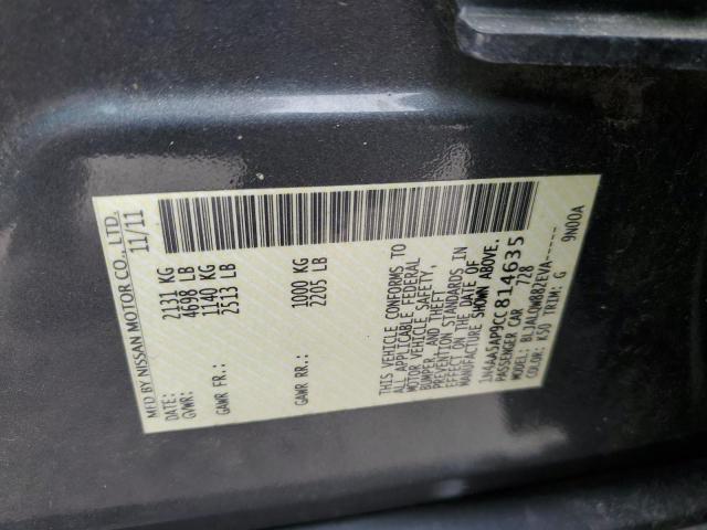 1N4AA5AP9CC814635 - 2012 NISSAN MAXIMA S GRAY photo 12