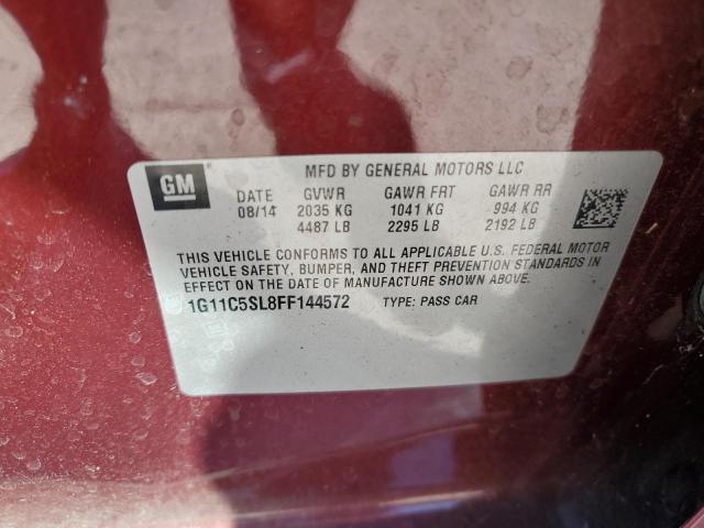 1G11C5SL8FF144572 - 2015 CHEVROLET MALIBU 1LT 栗色 照片 12