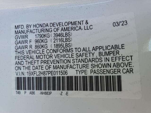 19XFL2H87PE011506 - 2023 HONDA CIVIC SPORT 白色 照片 12