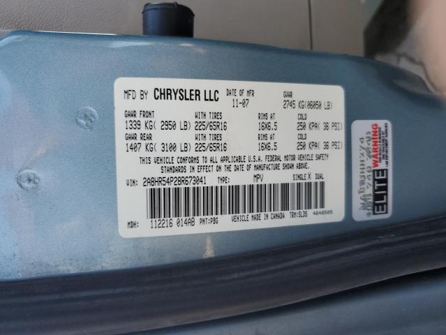 2A8HR54P28R673041 - 2008 CHRYSLER TOWN & COU TOURING ლურჯი ფოტო 12