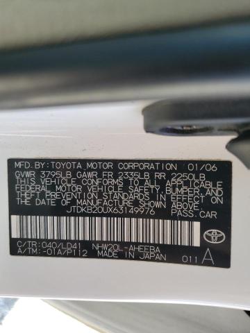 JTDKB20UX63149976 - 2006 TOYOTA PRIUS WHITE photo 12