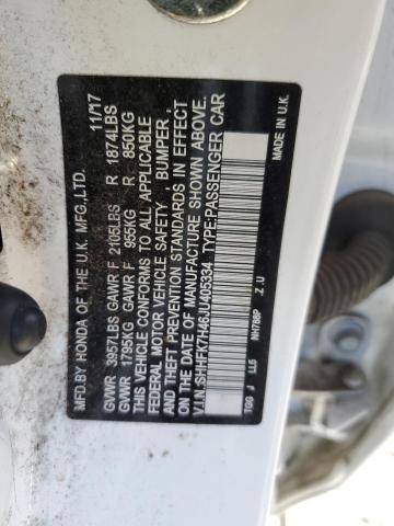 SHHFK7H46JU405334 - 2018 HONDA CIVIC SPORT 白色 照片 12