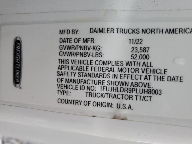 1FUJHLDR9PLUH8003 - 2023 FREIGHTLINER CASCADIA 1 Белый фото 10