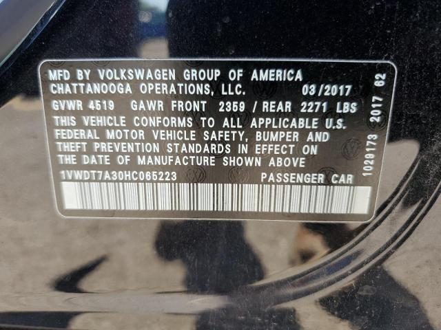 1VWDT7A30HC065223 - 2017 VOLKSWAGEN PASSAT R-LINE أسود صورة 12