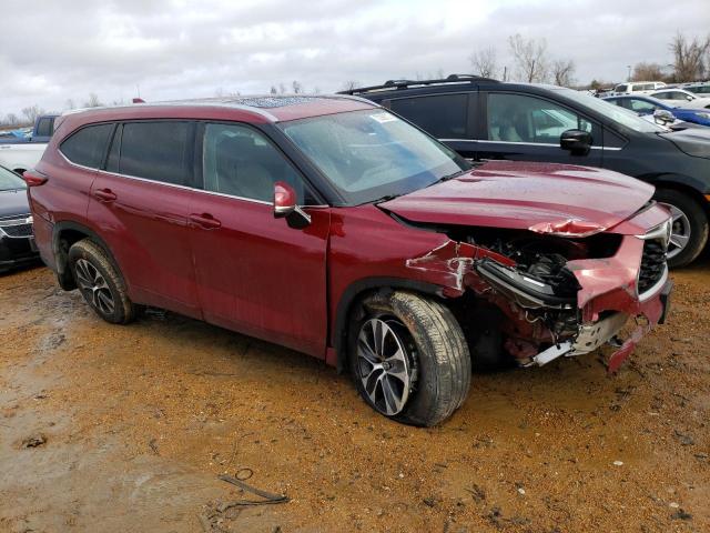 5TDGZRBH3LS519010 - 2020 TOYOTA HIGHLANDER XLE მუქწითელი ფოტო 4