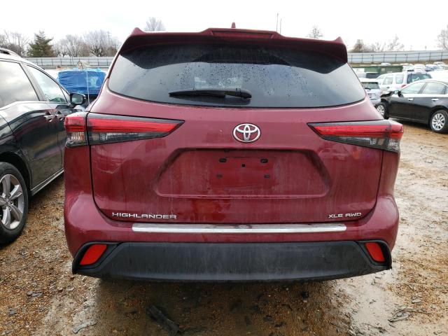 5TDGZRBH3LS519010 - 2020 TOYOTA HIGHLANDER XLE მუქწითელი ფოტო 6