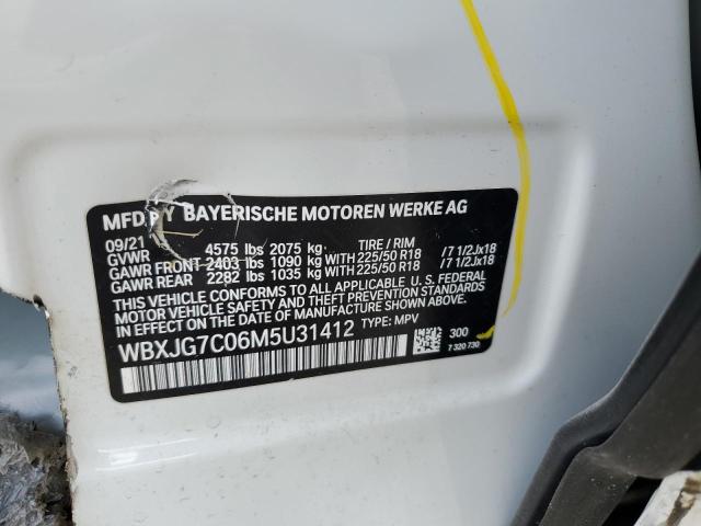 WBXJG7C06M5U31412 - 2021 BMW X1 SDRIVE28I WHITE photo 14