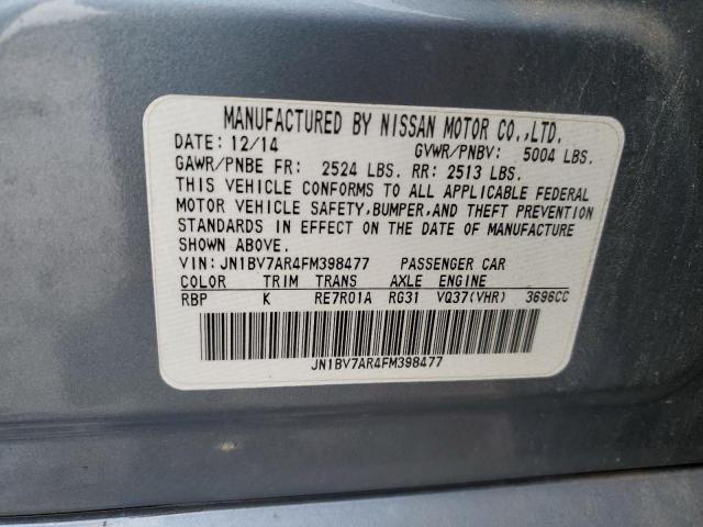 JN1BV7AR4FM398477 - 2015 INFINITI Q50 BASE/P BASE BLUE photo 12