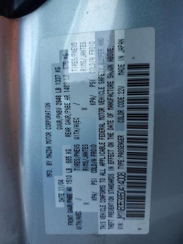 JM1NB353850414008 - 2005 MAZDA MX-5 MIATA BASE SILVER photo 12