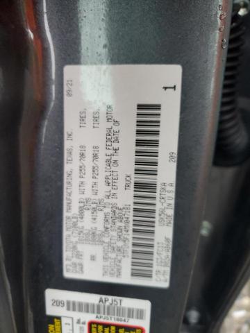 5TFUY5F14MX047181 - 2021 TOYOTA TUNDRA DOUBLE CAB SR/SR5 GRAY photo 12