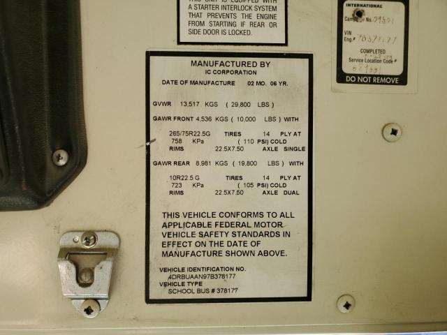 4DRBUAAN97B378177 - 2007 IC CORPORATION 3000 ყვითელი ფოტო 10