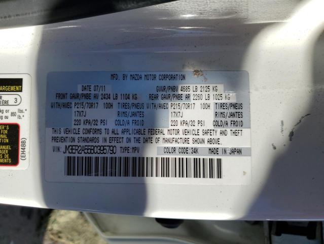 JM3ER2A55B0395790 - 2011 MAZDA CX-7 WHITE photo 13