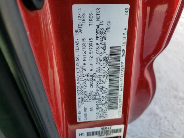 5TFTX4CN9FX054808 - 2015 TOYOTA TACOMA ACCESS CAB წითელი ფოტო 13