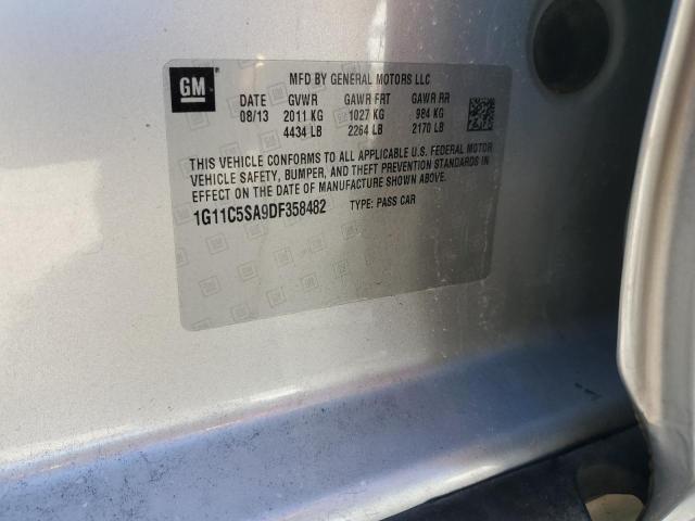 1G11C5SA9DF358482 - 2013 CHEVROLET MALIBU 1LT 银色 照片 12