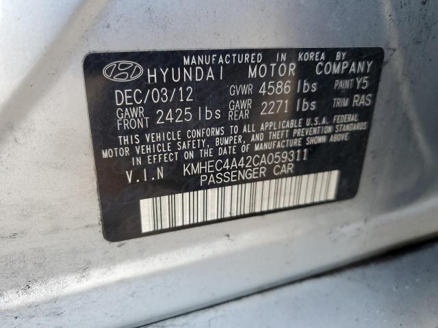 KMHEC4A42CA059311 - 2012 HYUNDAI SONATA HYBRID SILVER photo 12