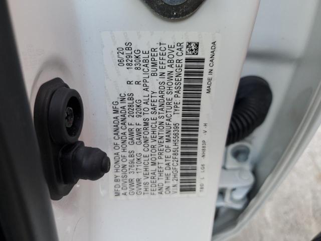 2HGFC2F85LH556395 - 2020 HONDA CIVIC SPORT 白色 照片 12