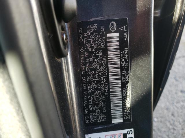 JTHBD192150099487 - 2005 LEXUS IS 300 GRAY photo 12