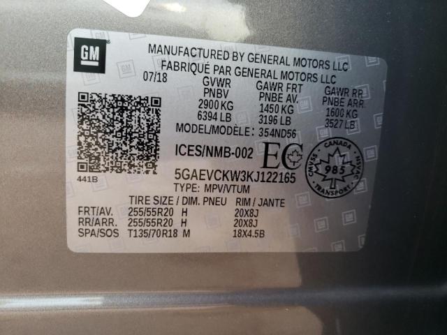 5GAEVCKW3KJ122165 - 2019 BUICK ENCLAVE AVENIR BROWN photo 13