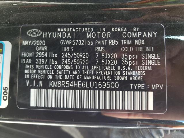 KM8R54HE6LU169500 - 2020 HYUNDAI PALISADE LIMITED BLACK photo 13