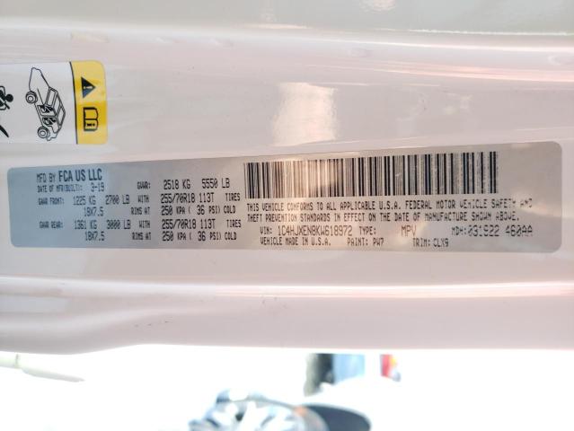 1C4HJXEN8KW618972 - 2019 JEEP WRANGLER U SAHARA WHITE photo 13