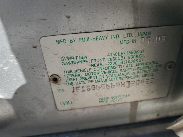 JF1SG65664H720422 - 2004 SUBARU FORESTER 2.5XS ვერცხლისფერი ფოტო 12