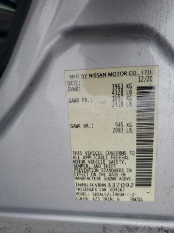 1N4BL4CV8MN337092 - 2021 NISSAN ALTIMA SR SILVER photo 12