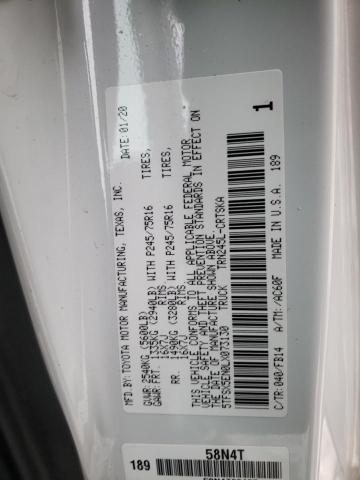 5TFSX5EN0LX073130 - 2020 TOYOTA TACOMA ACCESS CAB 白色 照片 12