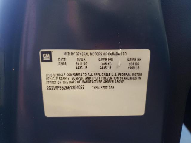 2G2WP552661254097 - 2006 PONTIAC GRAND PRIX 青色 照片 12