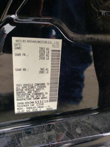 1N4BL4DV2NN333216 - 2022 NISSAN ALTIMA SV BLACK photo 12