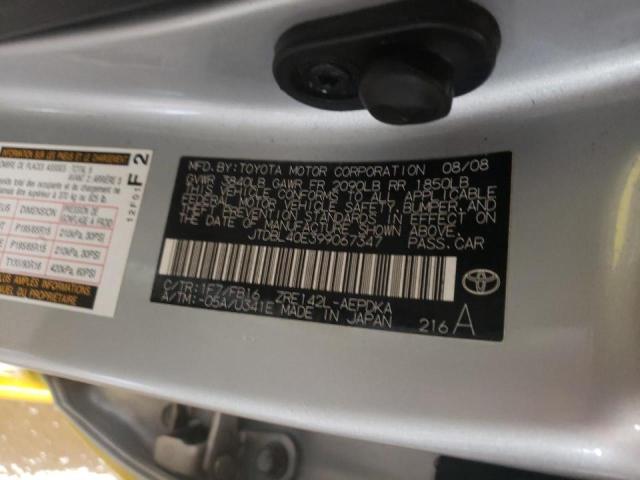 JTDBL40E399067347 - 2009 TOYOTA COROLLA BASE YELLOW photo 12