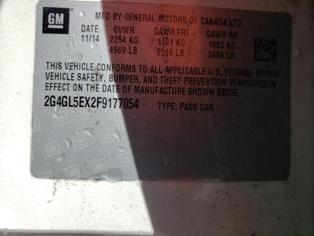 2G4GL5EX2F9177054 - 2015 BUICK REGAL 白色 照片 12