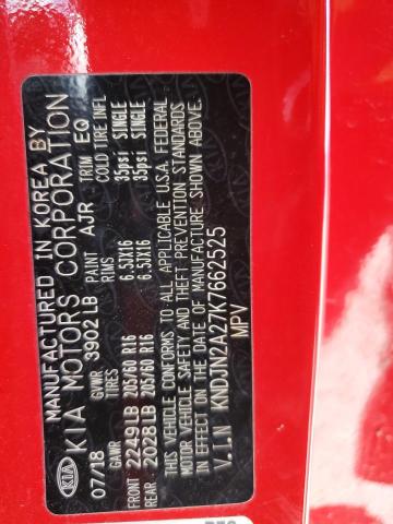 KNDJN2A27K7662525 - 2019 KIA SOUL RED photo 13