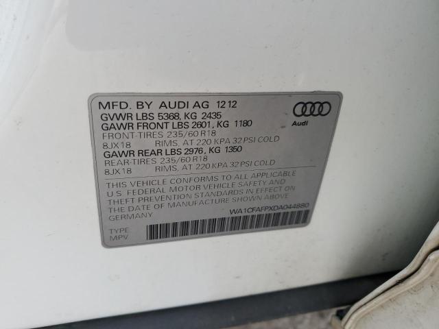 WA1CFAFPXDA044880 - 2013 AUDI Q5 PREMIUM WHITE photo 12