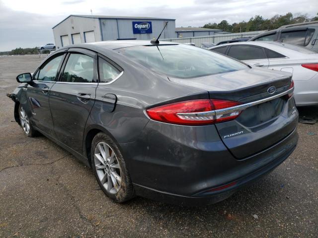 3FA6P0LU8HR181046 - 2017 FORD FUSION SE HYBRID GRAY photo 2