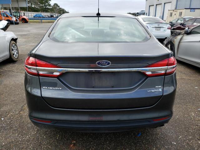 3FA6P0LU8HR181046 - 2017 FORD FUSION SE HYBRID GRAY photo 6