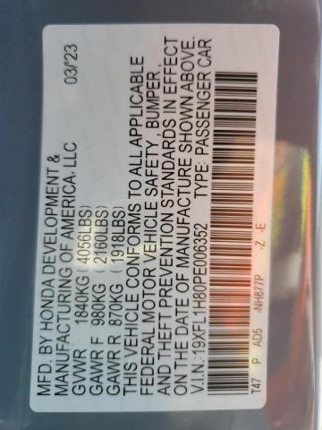 19XFL1H80PE006352 - 2023 HONDA CIVIC SPORT TOURING GRAY photo 12