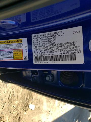 1HGCY2F5XPA020671 - 2023 HONDA ACCORD HYBRID SPORT BLUE photo 12