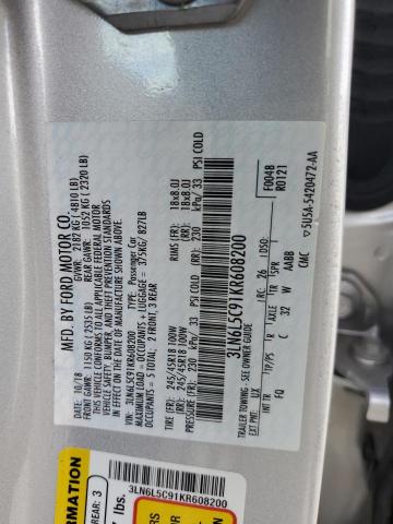 3LN6L5C91KR608200 - 2019 LINCOLN MKZ RESERVE I SILVER photo 13