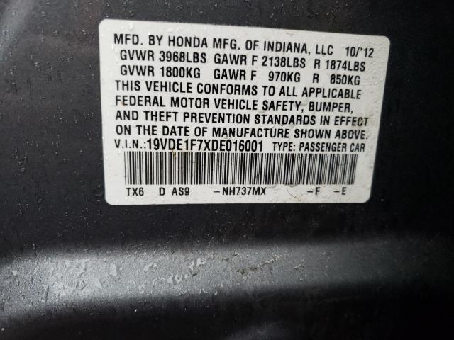 19VDE1F7XDE016001 - 2013 ACURA ILX 20 TECH GRAY photo 12