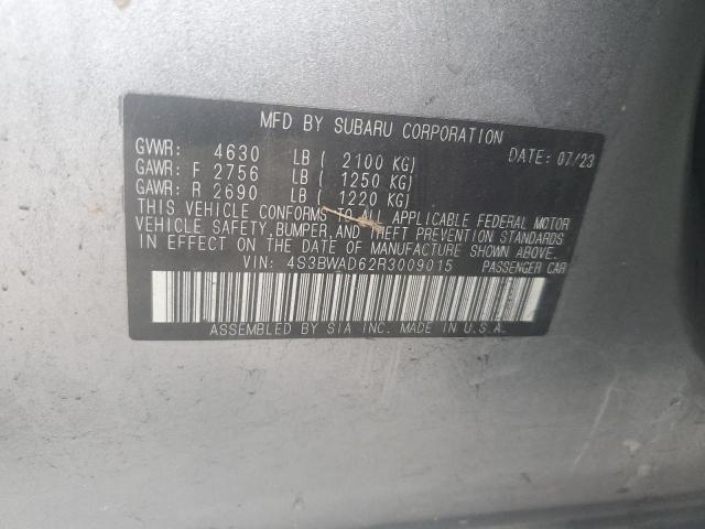 4S3BWAD62R3009015 - 2024 SUBARU LEGACY PREMIUM SILVER photo 12